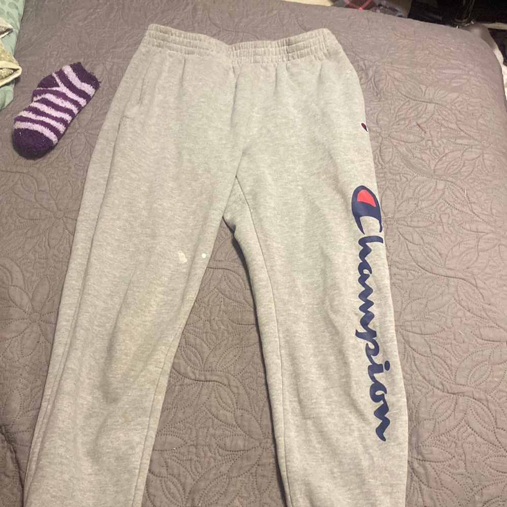 champion sweatpants. small nail polish stain. worn 5 times.